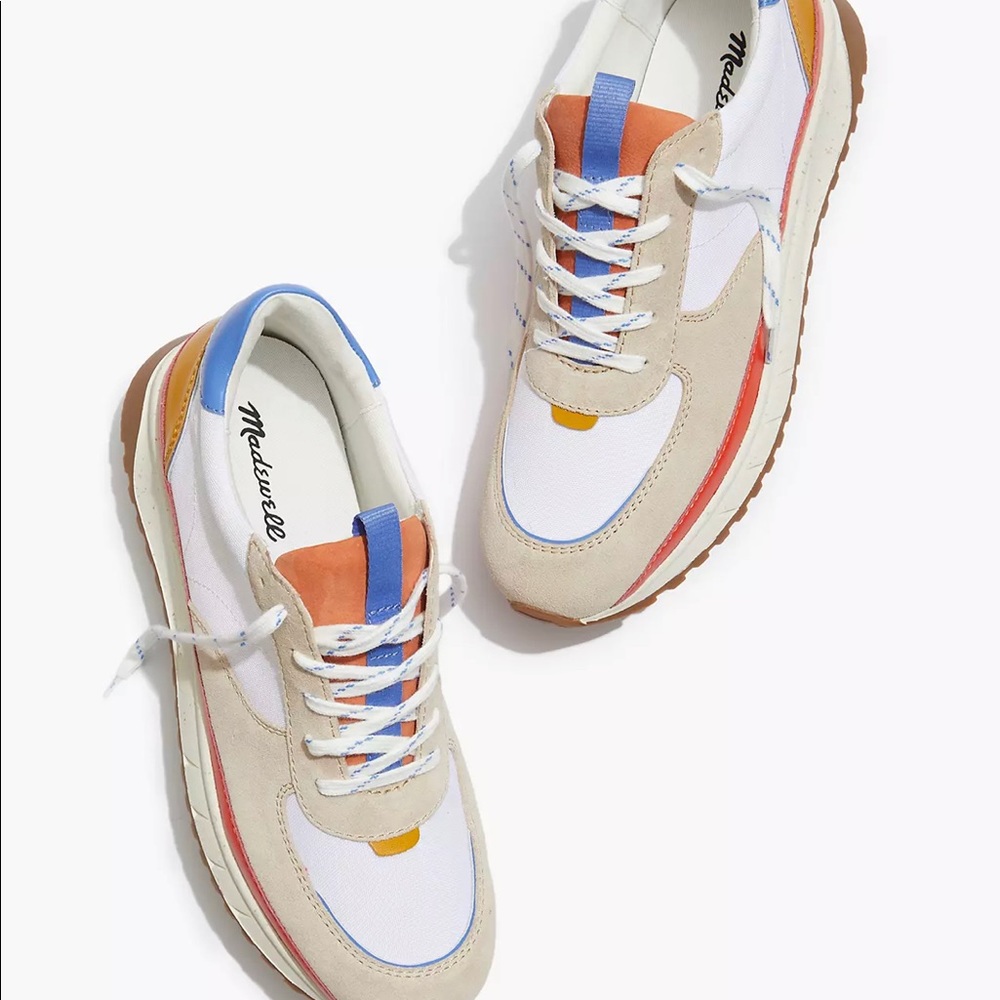 Madewell - kickoff trainer sneakers in canvas, suede and leather